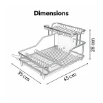 2-TIER DISH RACK | WHITE METAL PLATE & CUP DRYING RACK – DURABLE & SPACE-SAVING - Image 2