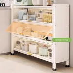 White 3-Tier Kitchen Storage Cabinet in Sri Lanka, kitchen storage rack in Sri Lanka, kitchen cabinet with lid in Colombo, 3-tier kitchen cabinet in Sri Lanka, white storage rack for pantry Sri Lanka, closed kitchen storage cabinet, carbon steel kitchen rack Sri Lanka, dustproof kitchen cabinet in Sri Lanka, kitchen shelf organizer with doors, modern kitchen rack with lid Sri Lanka, multipurpose storage cabinet in Colombo, pantry storage cabinet Sri Lanka, kitchen cupboard with polycarbonate doors, compact kitchen rack for small kitchens Sri Lanka, 3-layer kitchen rack in white