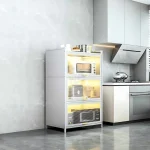 White 3-Tier Kitchen Storage Cabinet in Sri Lanka, kitchen storage rack in Sri Lanka, kitchen cabinet with lid in Colombo, 3-tier kitchen cabinet in Sri Lanka, white storage rack for pantry Sri Lanka, closed kitchen storage cabinet, carbon steel kitchen rack Sri Lanka, dustproof kitchen cabinet in Sri Lanka, kitchen shelf organizer with doors, modern kitchen rack with lid Sri Lanka, multipurpose storage cabinet in Colombo, pantry storage cabinet Sri Lanka, kitchen cupboard with polycarbonate doors, compact kitchen rack for small kitchens Sri Lanka, 3-layer kitchen rack in white
