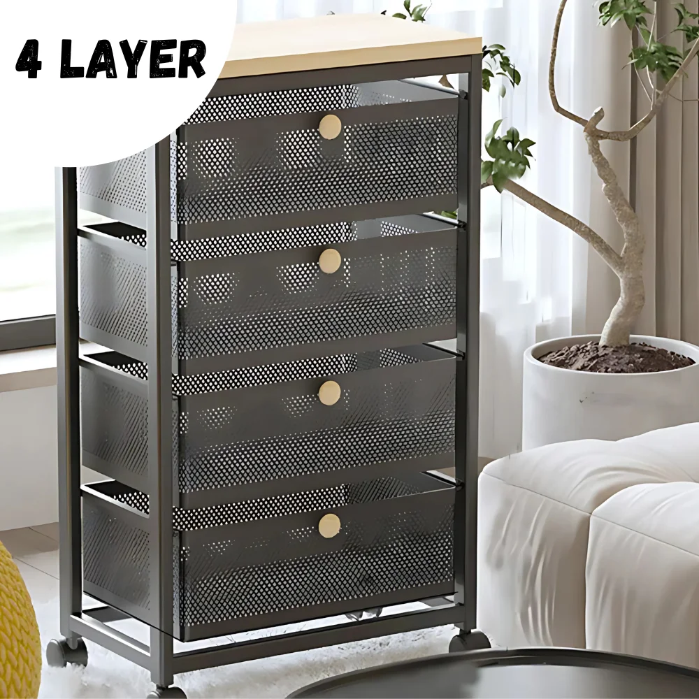 Buy Now 4 Layer Black Steel Storage Rack Sri Lanka | racks.lk