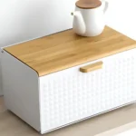 4-piece bread box set in Sri Lanka, sugar tea coffee containers in Colombo, airtight bread box, white bread box set, kitchen storage set in Sri Lanka, bread box with airtight lid, kitchen containers in Sri Lanka, modern kitchen storage in Colombo, stylish bread box set, durable pantry containers, kitchen organization in Sri Lanka