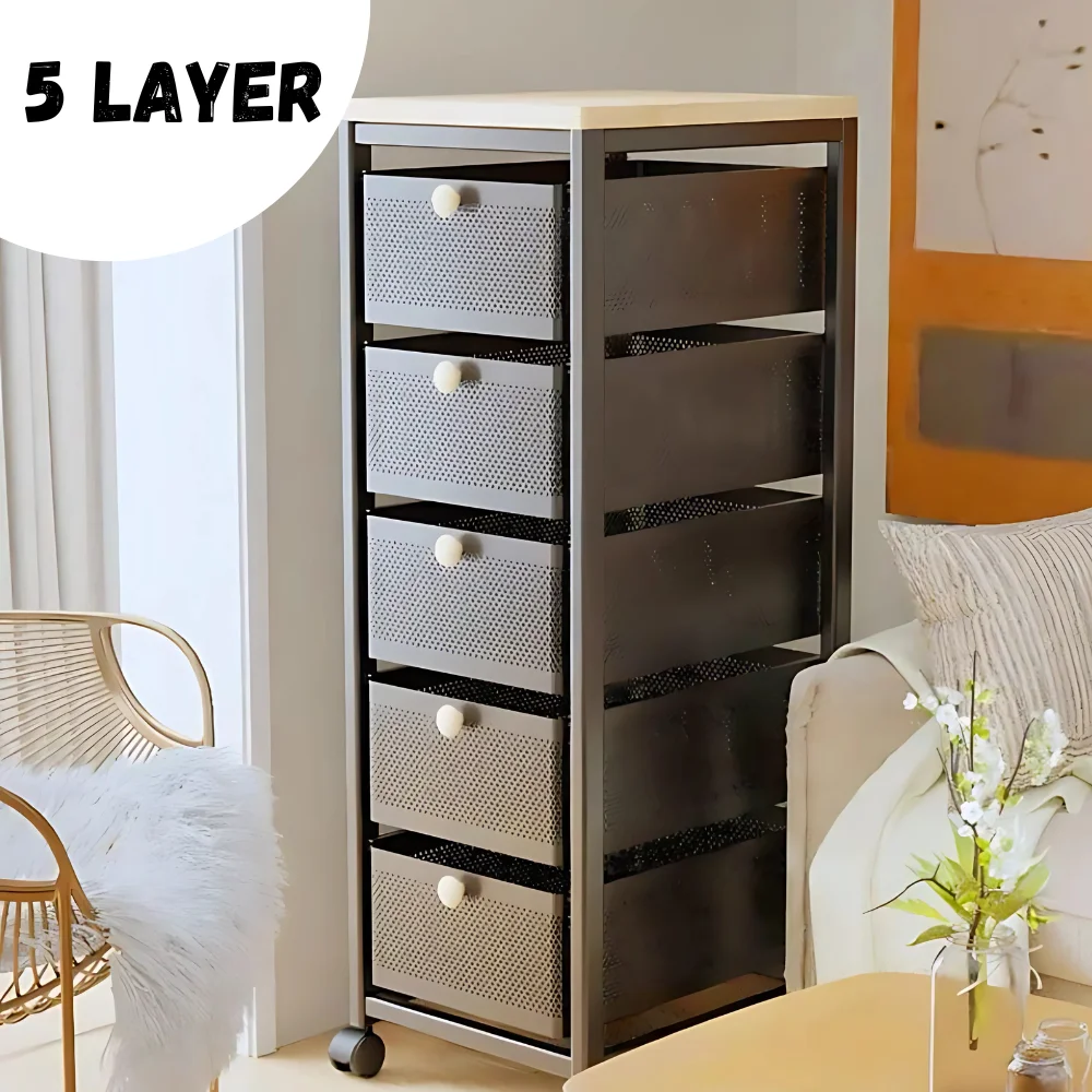 Buy Now 5 Layer Slim Steel Storage Rack Black Sri Lanka | racks.lk