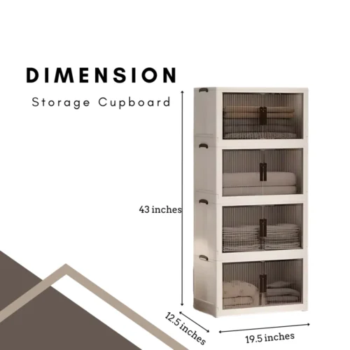 Storage cupboard in Sri Lanka, Durable storage cupboard, Foldable storage cabinet, Stackable cupboard, Spacious storage cupboard in Colombo, Home storage solutions in Sri Lanka, White and beige storage cupboard