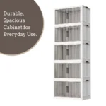 Storage cupboard in Sri Lanka, Durable storage cupboard, Foldable storage cabinet, Stackable cupboard, Spacious storage cupboard in Colombo, Home storage solutions in Sri Lanka, White and beige storage cupboard