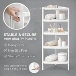 CORNER ORGANIZER SHELF – 5 TIER SPACE-SAVING STORAGE RACK FOR HOME & BATHROOM