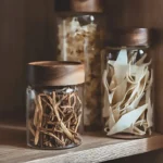 Glass food storage jar in Sri Lanka, premium quality thick glass jar in Colombo, airtight food container Sri Lanka, wooden screw-type lid jar, best kitchen storage jar Sri Lanka, pantry storage container Colombo, high-quality glass jar in Sri Lanka.