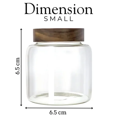 Glass food storage jar in Sri Lanka, premium quality thick glass jar in Colombo, airtight food container Sri Lanka, wooden screw-type lid jar, best kitchen storage jar Sri Lanka, pantry storage container Colombo, high-quality glass jar in Sri Lanka.