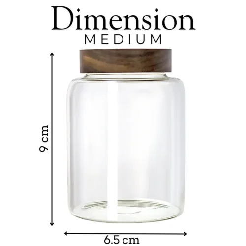 Glass food storage jar in Sri Lanka, premium quality thick glass jar in Colombo, airtight food container Sri Lanka, wooden screw-type lid jar, best kitchen storage jar Sri Lanka, pantry storage container Colombo, high-quality glass jar in Sri Lanka.