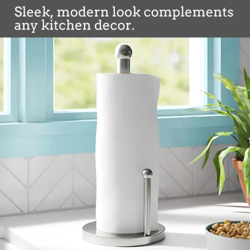 Paper towel holder in Sri Lanka, stainless steel paper towel rack in Colombo, kitchen roll dispenser in Sri Lanka, countertop tissue holder in Colombo, durable kitchen towel holder in Sri Lanka.