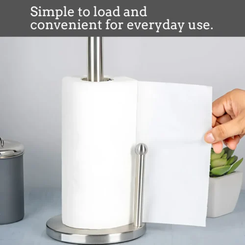 Paper towel holder in Sri Lanka, stainless steel paper towel rack in Colombo, kitchen roll dispenser in Sri Lanka, countertop tissue holder in Colombo, durable kitchen towel holder in Sri Lanka.