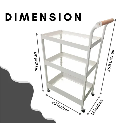 white 3 tier trolley in Sri Lanka, rolling storage cart Colombo, white metal utility rack Sri Lanka, mobile organizer cart white color, kitchen cart with wheels in Sri Lanka, bathroom storage trolley Colombo, racks.lk white trolley, stylish 3-tier storage rack Sri Lanka, white trolley rack for office, affordable storage cart in Colombo