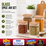 AIRTIGHT GLASS JARS –, BAMBOO LIDS, LEAK-PROOF, ECO-FRIENDLY DESIGN