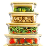 glass food container, bamboo lid container, food storage in Sri Lanka, airtight food storage in Colombo, eco-friendly food box, leakproof meal prep container, kitchen storage organizer, glass container with lid, fridge storage container