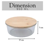 Bamboo Lid Glass Food Storage Container, Glass Container with Bamboo Lid, Airtight Food Storage, Leakproof Glass Container, Microwave Safe Glass Bowl, Bamboo Lid Container in Colombo, Food Storage Container in Sri Lanka