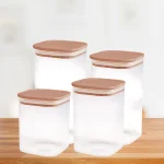 AIRTIGHT GLASS JARS –, BAMBOO LIDS, LEAK-PROOF, ECO-FRIENDLY DESIGN