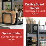3 tier kitchen rack, kitchen rack in Sri Lanka, spice shelf Sri Lanka, kitchen organizer with board holder, carbon steel kitchen rack, spoon holder rack, kitchen shelf online Sri Lanka, racks.lk