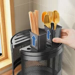 rotatable utensil holder, 360 kitchen organizer rack, carbon steel utensil stand, knife holder kitchen rack, kitchen tool organizer, kitchen storage stand, countertop utensil holder, racks.lk kitchen rack