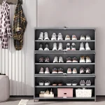shoe cabinet in Sri Lanka, 6 layer shoe rack, closed shoe rack Sri Lanka, steel shoe storage cabinet, shoe organizer cabinet, powder coated shoe stand, racks.lk, 4 Door 8 Layer Shoe Cabinet