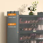 shoe cabinet in Sri Lanka, 6 layer shoe rack, closed shoe rack Sri Lanka, steel shoe storage cabinet, shoe organizer cabinet, powder coated shoe stand, racks.lk, 4 Door 8 Layer Shoe Cabinet