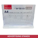 Buy A4 horizontal acrylic sign holder with a stable T-shape base – perfect for QR code displays, menus, price lists, and notices. Best quality display stand in Sri Lanka from racks.lk with islandwide delivery.