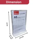 A5 sign stand, acrylic sign holder, menu display holder, clear display stand, QR code stand, flyer holder, sign holder Sri Lanka, racks.lk
