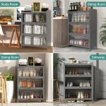 3-door kitchen cabinet, carbon steel kitchen storage, kitchen storage cabinet Sri Lanka, grey kitchen cabinet, durable kitchen rack, kitchen organizer Sri Lanka