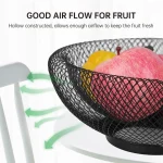 carbon steel fruit basket, black mesh fruit bowl, wire fruit basket Sri Lanka, kitchen countertop fruit holder, modern fruit bowl, racks.lk, fruit basket for kitchen, mesh wire bowl, fruit storage organizer, fruit bowl for table