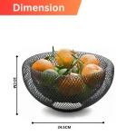 carbon steel fruit basket, black mesh fruit bowl, wire fruit basket Sri Lanka, kitchen countertop fruit holder, modern fruit bowl, racks.lk, fruit basket for kitchen, mesh wire bowl, fruit storage organizer, fruit bowl for table