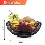 carbon steel fruit basket, black mesh fruit bowl, wire fruit basket Sri Lanka, kitchen countertop fruit holder, modern fruit bowl, racks.lk, fruit basket for kitchen, mesh wire bowl, fruit storage organizer, fruit bowl for table