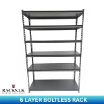 6 tier steel rack, heavy duty storage rack Sri Lanka, boltless shelf, garage storage rack, steel shelving unit, warehouse rack Sri Lanka, racks.lk