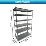 6 tier steel rack, heavy duty storage rack Sri Lanka, boltless shelf, garage storage rack, steel shelving unit, warehouse rack Sri Lanka, racks.lk