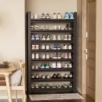 8 layer shoe rack, shoe rack Sri Lanka, adjustable shelf shoe rack, steel frame shoe organizer, metal shoe shelf, racks.lk, heavy duty shoe rack Sri Lanka, entryway shoe storage Heavy duty shoe rack, adjustable shelf shoe rack, steel frame shoe organizer, metal shoe rack, shoe rack for hallway, shoe storage Sri Lanka, space-saving shoe rack, entryway shoe shelf