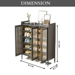 3-door grey shoe cabinet in Sri Lanka , 3-door shoe cabinet in Sri Lanka, grey shoe cupboard Sri Lanka, metal shoe rack 6 tier, glass door shoe organizer Sri Lanka