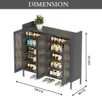 4-door grey shoe cabinet in Sri Lanka , 4-door shoe cabinet in Sri Lanka, grey shoe storage cupboard, 6 tier metal shoe rack, large glass door shoe cabinet Sri Lanka