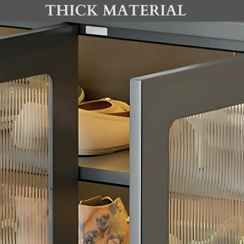 4-door grey shoe cabinet in Sri Lanka , 4-door shoe cabinet in Sri Lanka, grey shoe storage cupboard, 6 tier metal shoe rack, large glass door shoe cabinet Sri Lanka