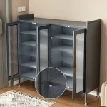 4-door grey shoe cabinet in Sri Lanka , 4-door shoe cabinet in Sri Lanka, grey shoe storage cupboard, 6 tier metal shoe rack, large glass door shoe cabinet Sri Lanka