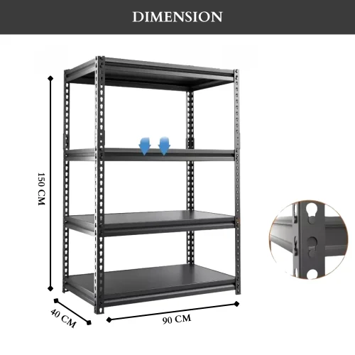 4 tier heavy storage rack, metal storage rack in Sri Lanka, garage storage shelf, warehouse rack Sri Lanka, pantry storage shelf, racks.lk