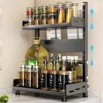 spice rack sri lanka, kitchen organizer rack, adjustable spice shelf, countertop spice rack, 2 tier kitchen rack, metal spice holder sri lanka, spice rack for jars
