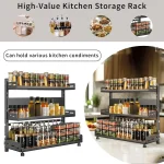 spice rack in Sri Lanka, adjustable spice rack shelf, kitchen organizer Sri Lanka, 3 layer spice rack, countertop spice stand, racks.lk