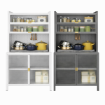 STEEL KITCHEN STORAGE CABINET - MICROWAVE AND OVEN RACK - Image 4