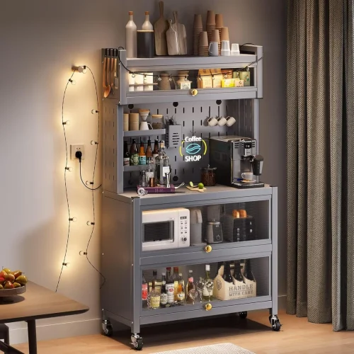 kitchen storage cabinet in Sri Lanka, microwave stand in Sri Lanka, kitchen rack with storage, movable kitchen cabinet, coffee station organizer Sri Lanka