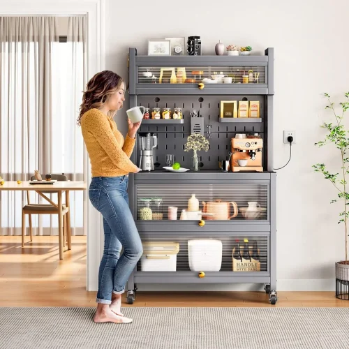 kitchen storage cabinet in Sri Lanka, microwave stand in Sri Lanka, kitchen rack with storage, movable kitchen cabinet, coffee station organizer Sri Lanka
