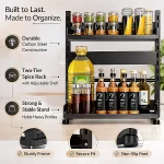 SPICE RACK ORGANIZER WITH ADJUSTABLE SHELF – DURABLE METAL, COUNTERTOP STORAGE SOLUTION - Image 2
