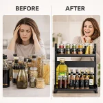 SPICE RACK ORGANIZER WITH ADJUSTABLE SHELF – DURABLE METAL, COUNTERTOP STORAGE SOLUTION - Image 6