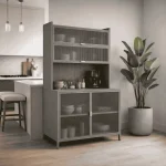 STEEL KITCHEN STORAGE CABINET - MICROWAVE AND OVEN RACK - Image 12