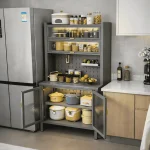 STEEL KITCHEN STORAGE CABINET - MICROWAVE AND OVEN RACK - Image 14