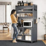 STEEL KITCHEN STORAGE CABINET - MICROWAVE AND OVEN RACK - Image 13