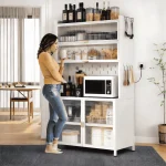 STEEL KITCHEN STORAGE CABINET - MICROWAVE AND OVEN RACK - Image 7