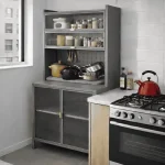 STEEL KITCHEN STORAGE CABINET - MICROWAVE AND OVEN RACK - Image 5
