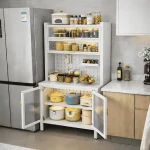 STEEL KITCHEN STORAGE CABINET - MICROWAVE AND OVEN RACK - Image 6
